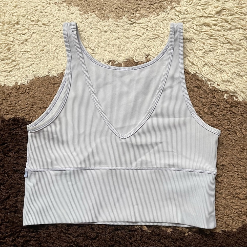 Lululemon Power Pivot Ribbed Tank Top Sz 10 In Pastel Blue - Picture 7 of 9